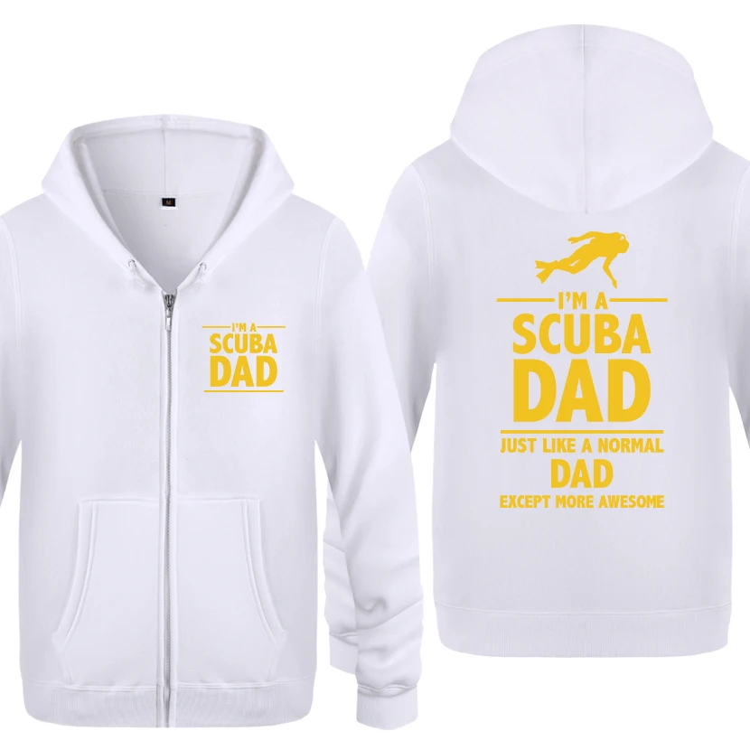 I'M A SCUBA DAD Diving Gift толстовки для мужчин 2018 мужские флисовые кардиганы на молнии с