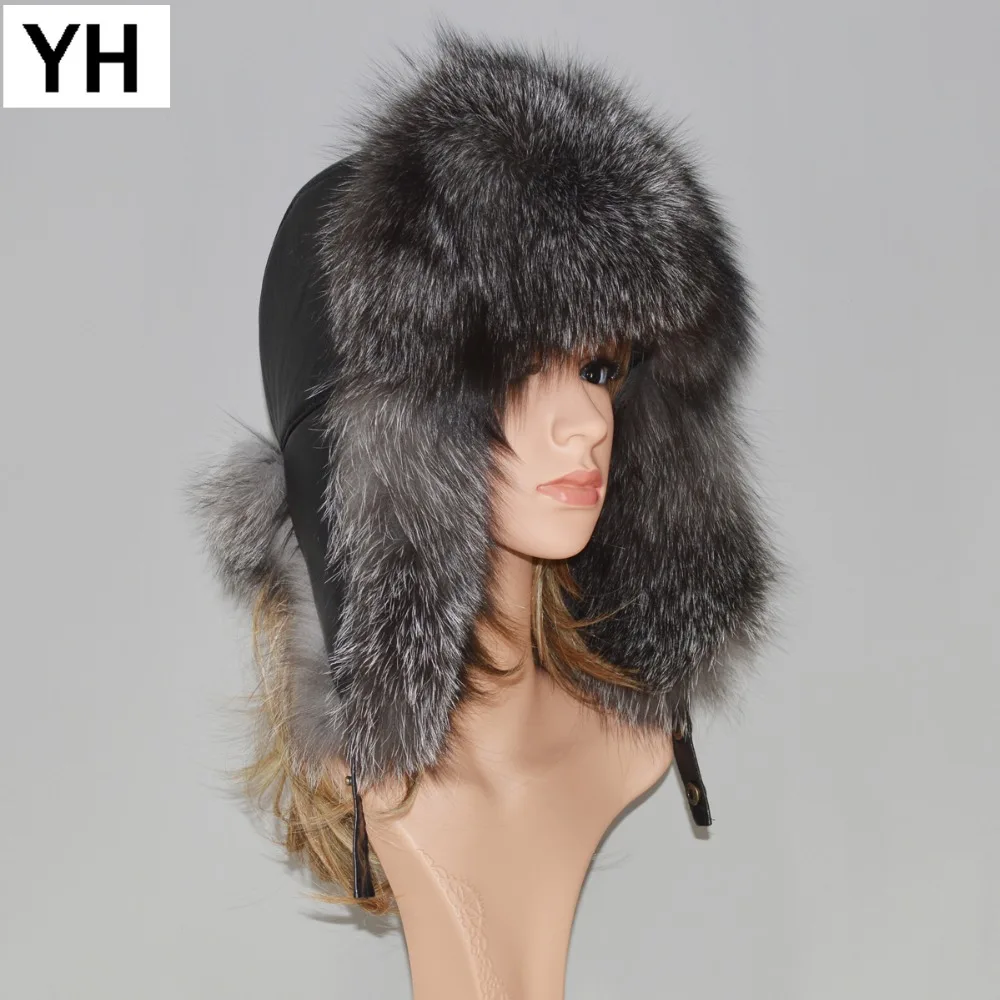 Лидер продаж зимняя шапка из натурального Лисьего меха унисекс 100% натуральной