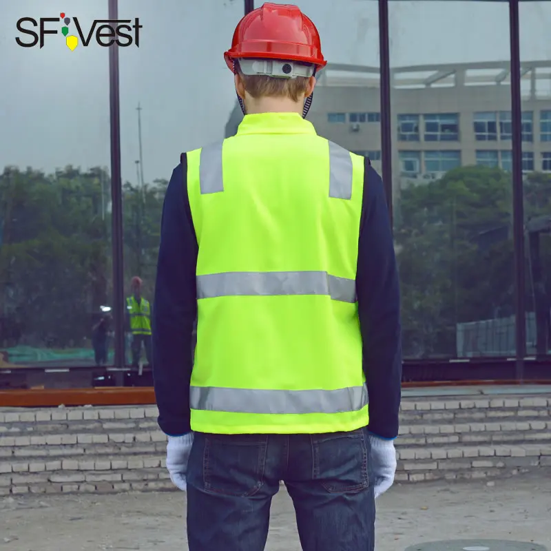 SFVEST HI VIS жилет светоотражающий жилет Эластичный Оксфорд ленты мотоциклетный жилет с ID карманами мужские