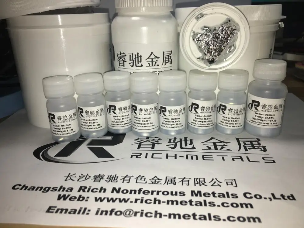 

High Pure Gallium Metal 250 g 99.99% pure by Changsha Rich-Metals