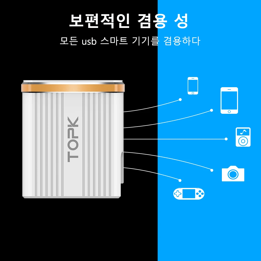 TOPK 18 Вт Quick Charge 3 0 1-Порты и разъёмы USB Зарядное устройство мобильного телефона для