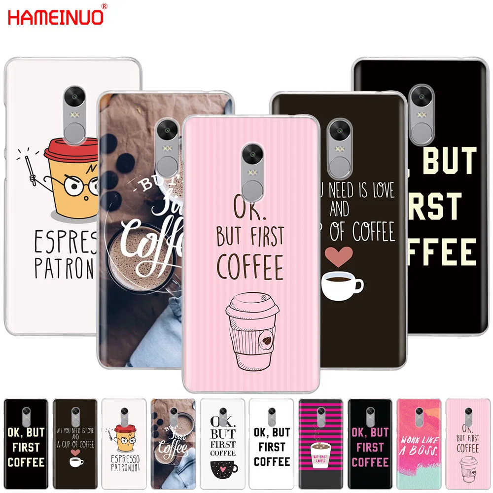 HAMEINUO Ok But First Coffee Чехол для телефона Xiaomi redmi 5 4 1 1s 2 3 3s pro PLUS note 4X 4A 5A|Бамперы| |