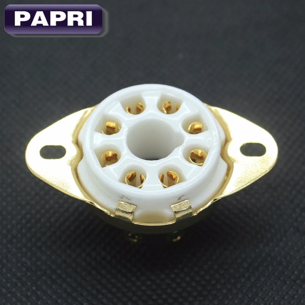 PAPRI трубчатый разъем для KT88 EL34 274B 6V6 K8A керамический позолоченный 8 контактный