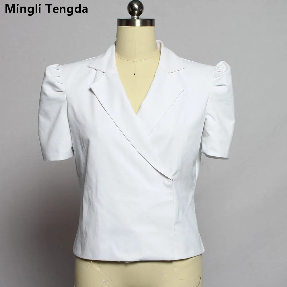 Белая хлопковая куртка mingli tengda накидка с коротким рукавом Болеро для невесты