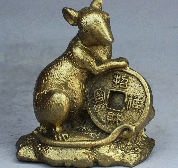 Медное Латунное ремесло 8 см народное искусство Китая Palace FengShui латунное