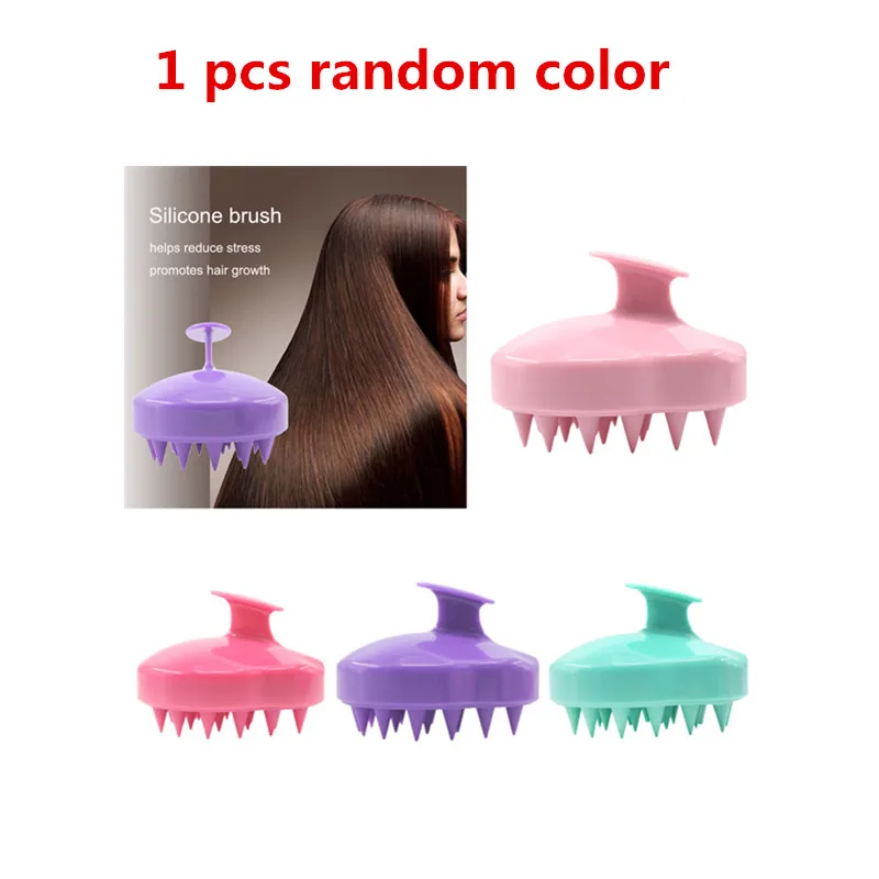 06 random color 1 шт. спа щетка для волос силиконовый шампунь широкая зубная расческа гребень для мытья волос массаж головы мягкая щетка для похудения массаж головы тела - Цвет: 06 random color