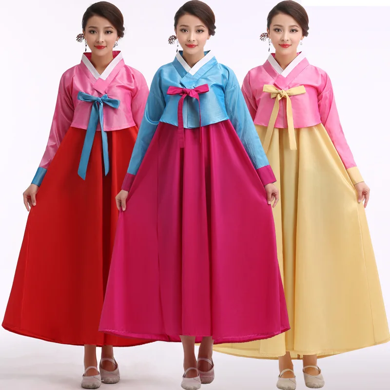 Длинный/короткий традиционный костюм в Корейском стиле женское платье ханбока