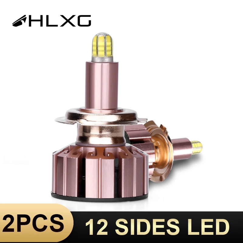 HLXG para Авто H1 H3 h7 H8 H9 H11 9005 9006 880 5202 9012 лампы фары из компактной стали автомобильные