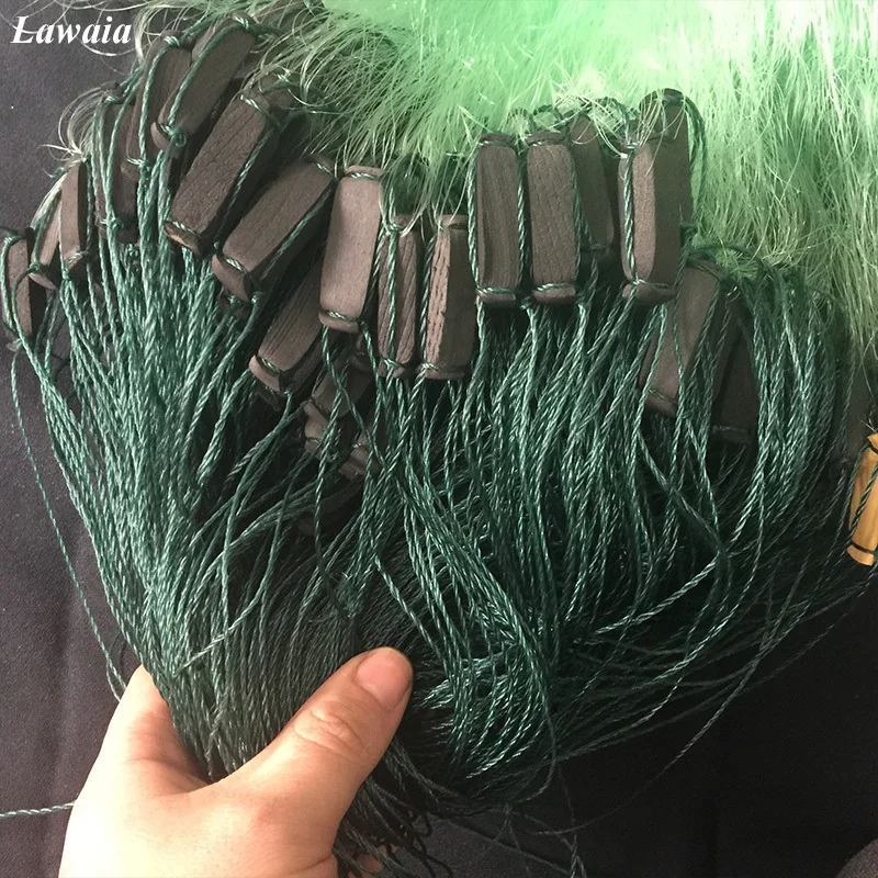 Lawaia зеленая рыболовная сеть 3 слоя с поплавком 25 м 90M100M мягкая линия клейкая сетка