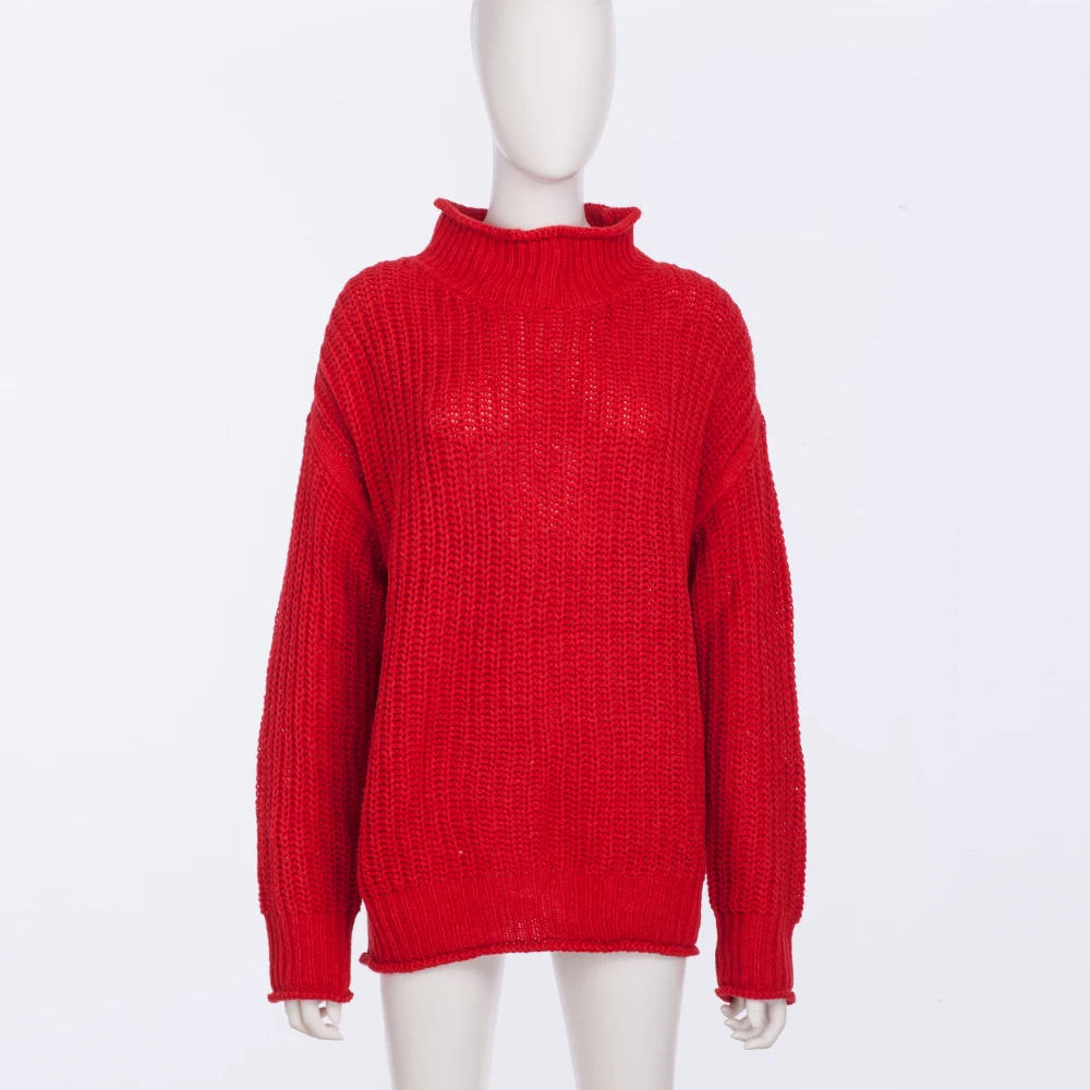 Knite Turtleneck Pullovers Loose Winter Red Sueter Feminino Lazy Oaf Long Sleeve Sweater Women Jumper Chompas Para Mujer | Женская