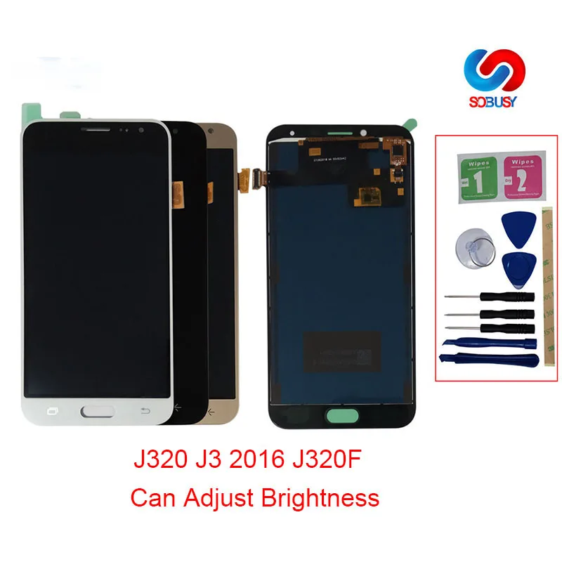 ЖК дисплей для Samsung Galaxy J3 2016 регулируемый тачскрин с дигитайзером в сборе J320 J320F