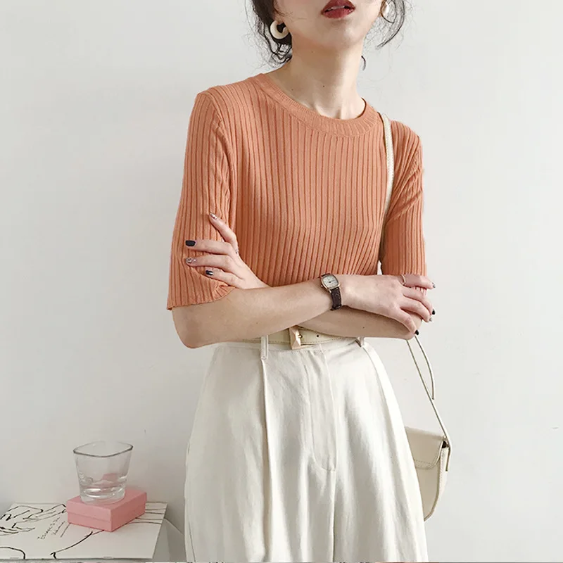 2020 женские рубашки летние тонкие футболки трикотажные летняя женская одежда |