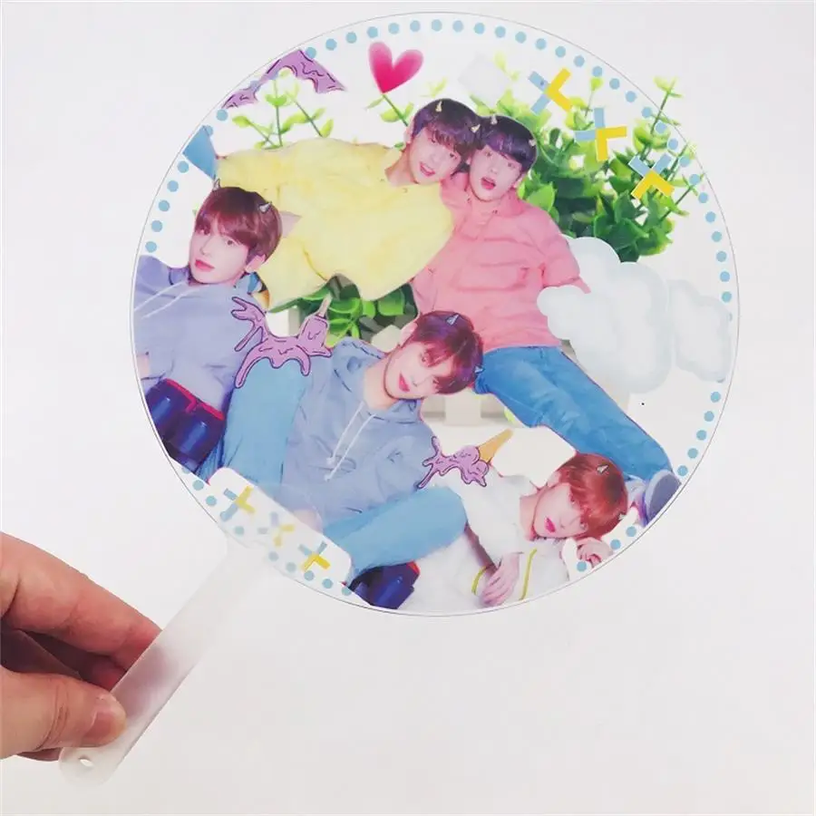 TXT Kpop TXT HD фото ручной вентилятор Soobin Yeonjun прозрачный ПВХ ручной вентилятор Taehyun Hueningkai летний подарок - Цвет: TXT