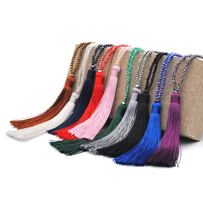 JOUVAL Новые Элегантные богемные женские длинные кисточки эффектные ожерелья с