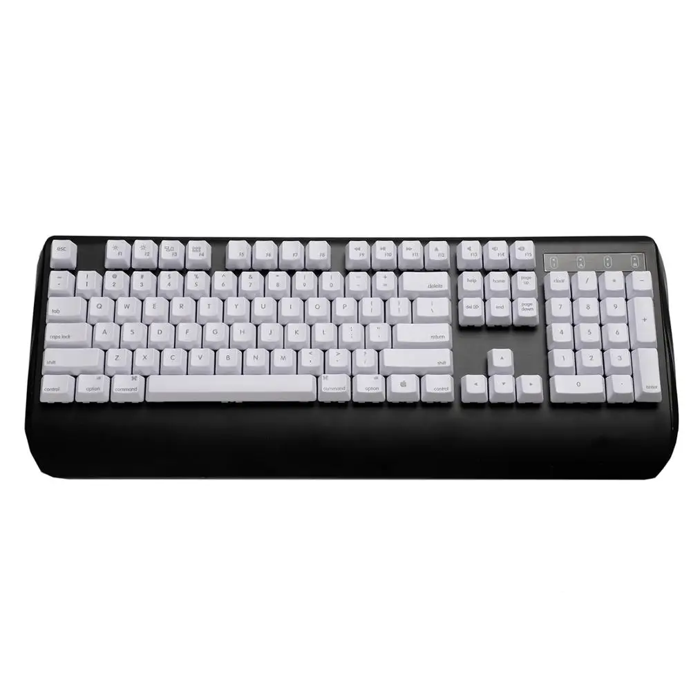 White top print YMDK Mac макет OEM профиль 104 ANSI лазерная гравировка набор ключей толстые PBT колпачки для MX механическая клавиатура Mac макет - Цвет: White top print
