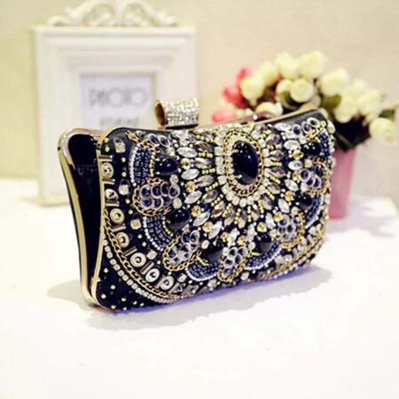 ETAILL 2017 Для женщин Стразы камень Ежедневные Клатчи из бисера бриллиантами