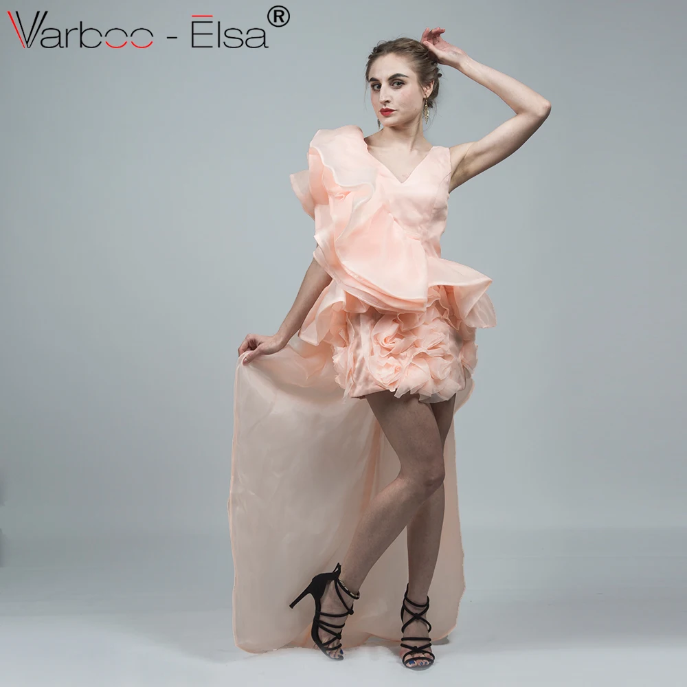 VARBOO_ELSA модное короткое спереди длинное сзади платье для выпускного вечера