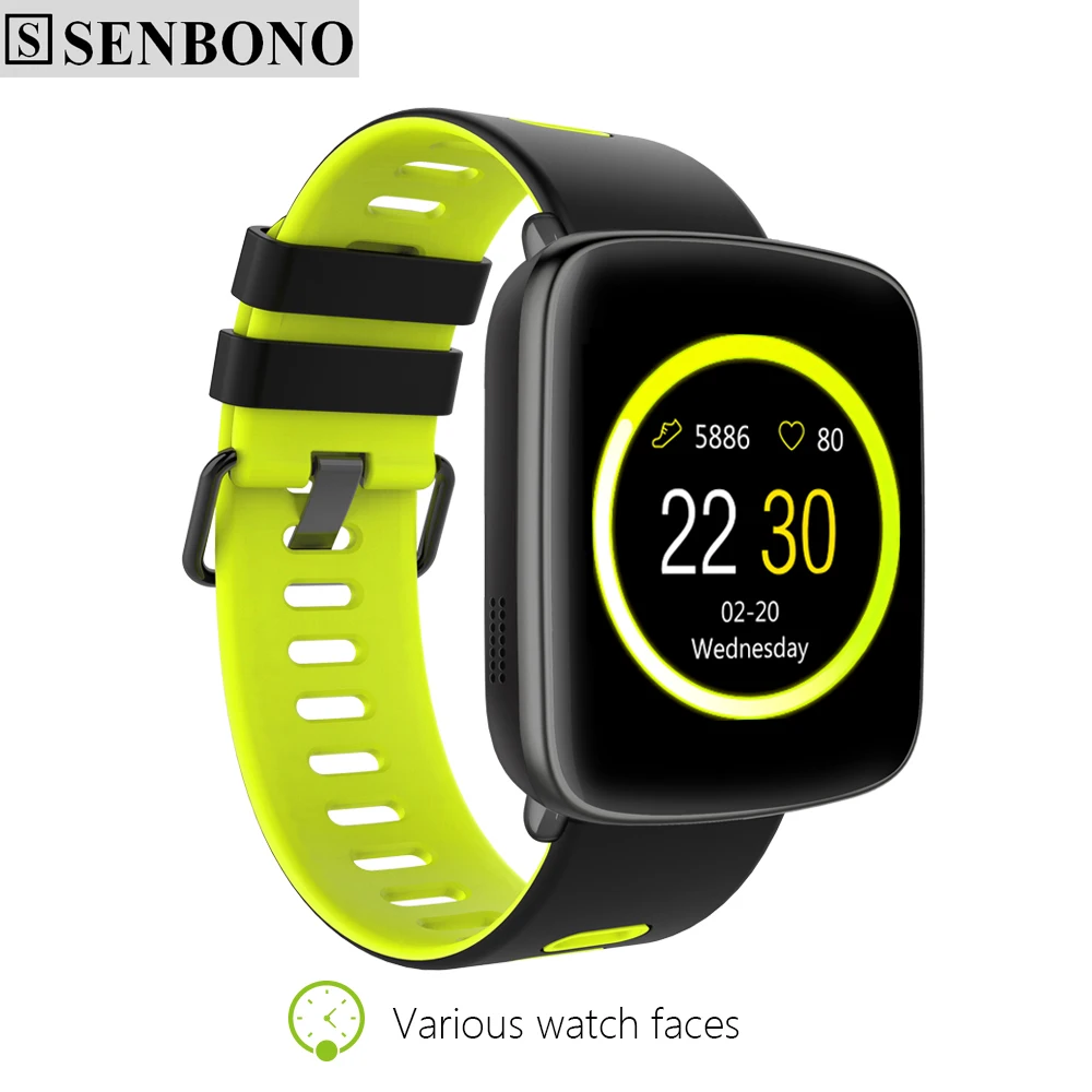 Senbono SBN GV68 Bluetooth Smart Watch IP68 Водонепроницаемый MTK2502 Smartwatch шагомер сидячий сигнал