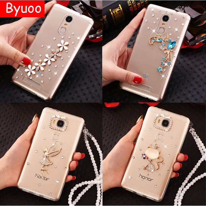 Роскошный чехол Byuoo с кристаллами и бриллиантами для Huawei P10 P8 P9 Lite Mate 9 GR510 lite Honor 20 pro