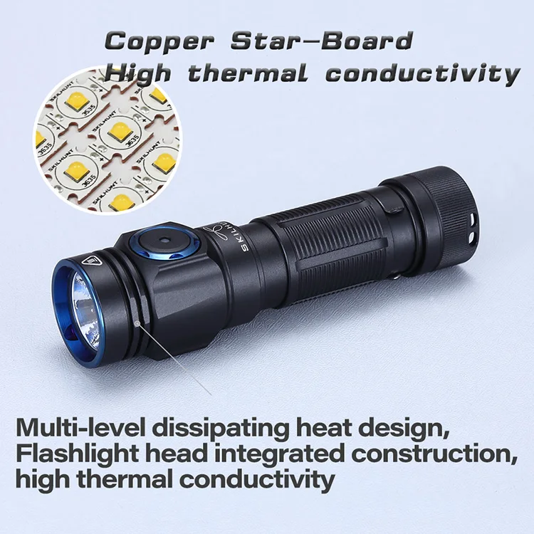 Магнитный перезаряжаемый фонарик Skilhunt M150 USB AA 14500