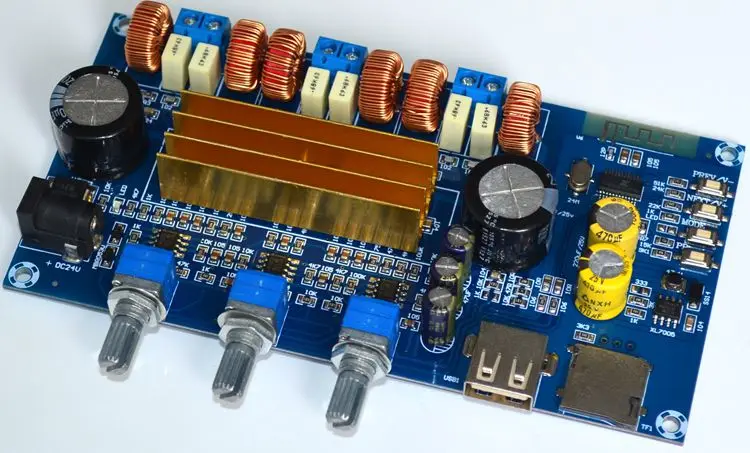 Bluetooth USB TF декодирование TPA3116 2 1 канал HIFI температура цифровой усилитель мощности