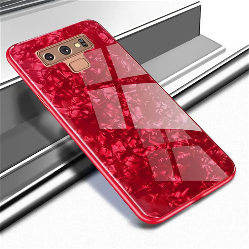 For Samsung S10 Plus Lite Note 8 Note9 Luxury Shell Tempered Glass Case Sansung S8 S9 S8Plus S9Plus Back Cover Capas |