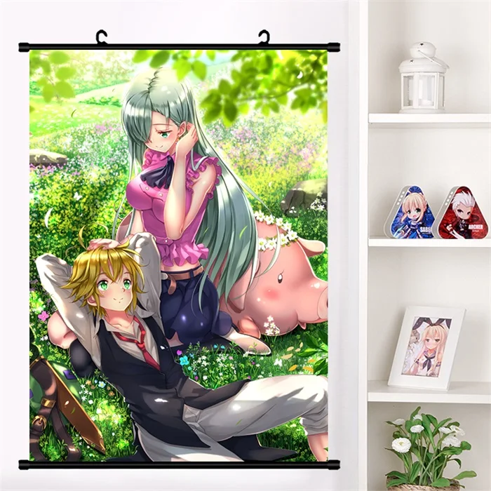 L Аниме семь мертвых грехов грех нананацу no Taizai Meliodas настенные свитки плакат настенные подвесные плакаты коллекция домашнего декора - Цвет: L