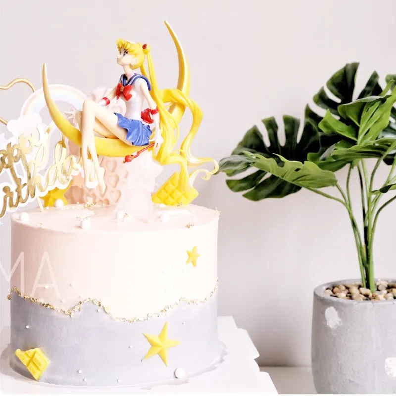 Лидер продаж аниме кукла Sailor Moon Tsukino Usagi 15 см украшение торта из ПВХ подарки на