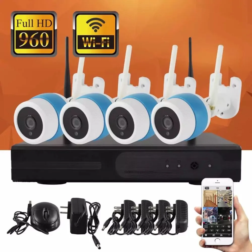 YobangSecurity 4CH 960 P Беспроводной безопасности системы видеонаблюдения WI FI NVR Kit 4X1 3 Мп