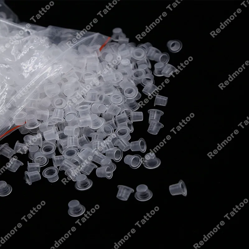 1000 шт белые устойчивые чашки чернил татуировки маленького размера прозрачные