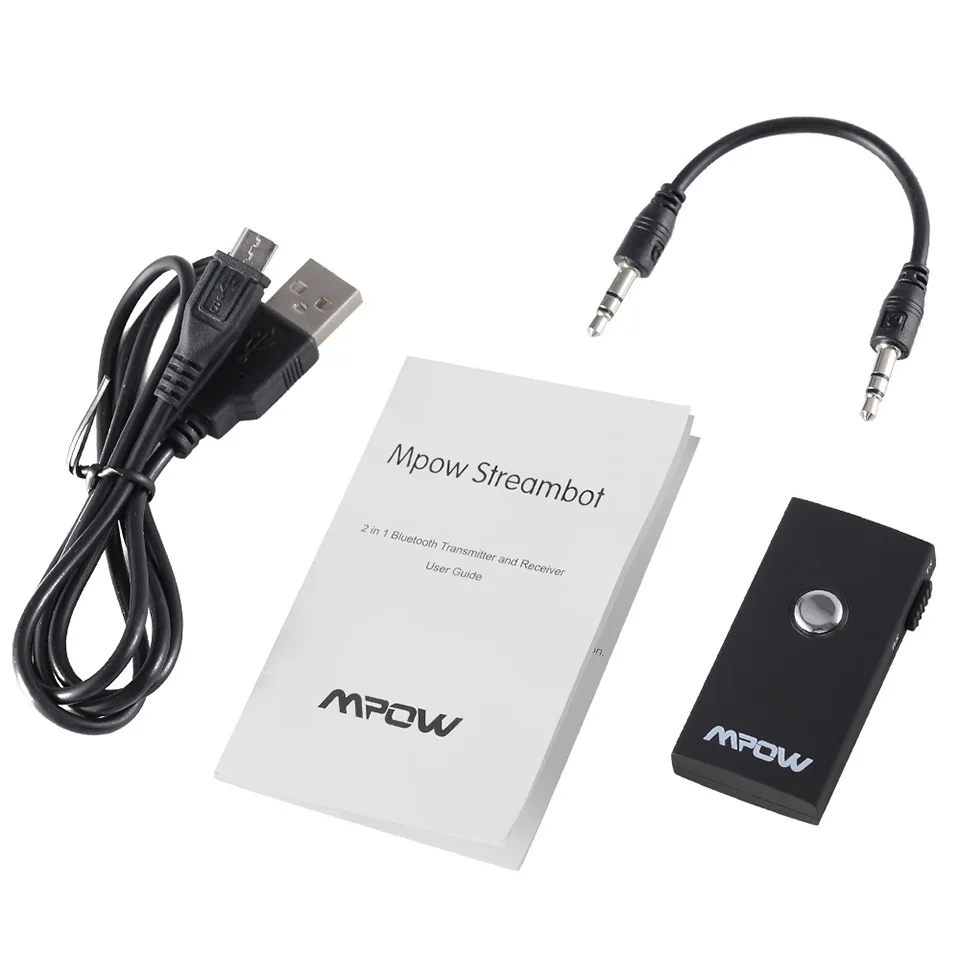 Mpow MBT3 беспроводной Bluetooth динамик аудио потоковое воспроизведение музыки переключаемый передатчик приемник Отправитель адаптер для ТВ/автомобиля