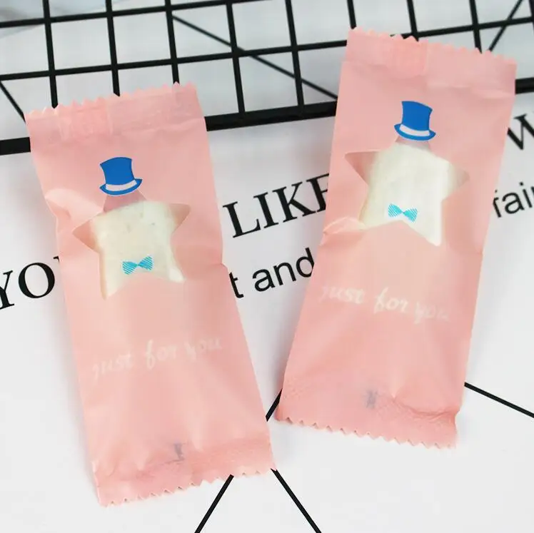 Pink Star LBSISI Life 200 шт нуга сахара пластиковые пакеты арахиса конфеты обертки ручной работы конфеты обертывание Хлебобулочные украшения упаковка 4*9,5 см - Цвет: Pink Star