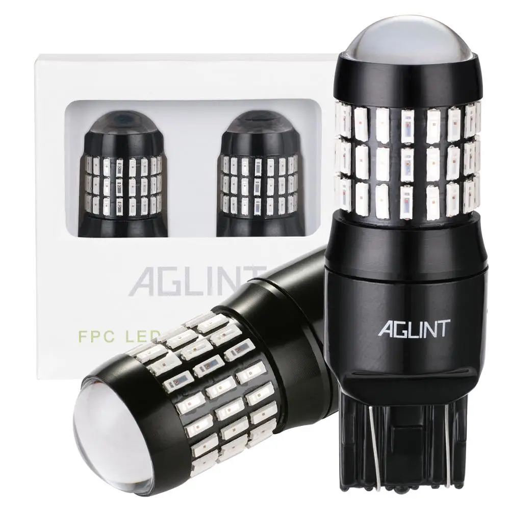 AGLINT 2 шт. T20 W21W LED W21/5 W WY21W 7440 7443 Автомобильные светодиодные лампы 4014 SMD 66Chipests