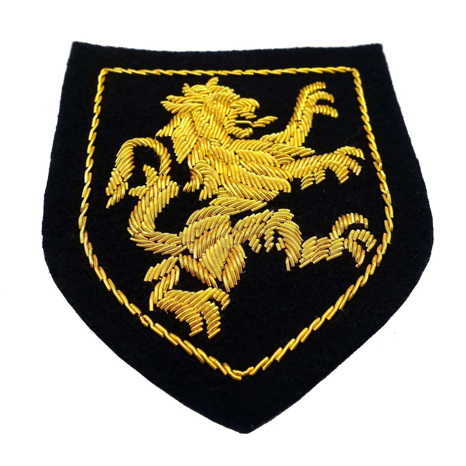Handmade bullion wire embroidery/Goldwork badge Golden lion design~~~~ | Дом и сад