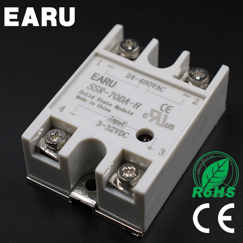 

Solid State Relay SSR-70DA-H 70A SSR 70DA-H 3-32V DC TO 90-480V AC solid state Resistance Regulator