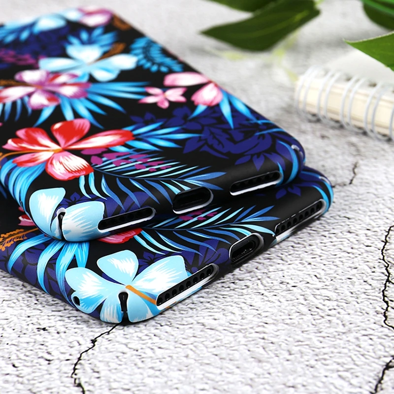 Fundas on for iPhone X Retro Tropical plants Floral Phone Case Coque 6 6s 7 8 Plus 7Plus Fashion Cover |