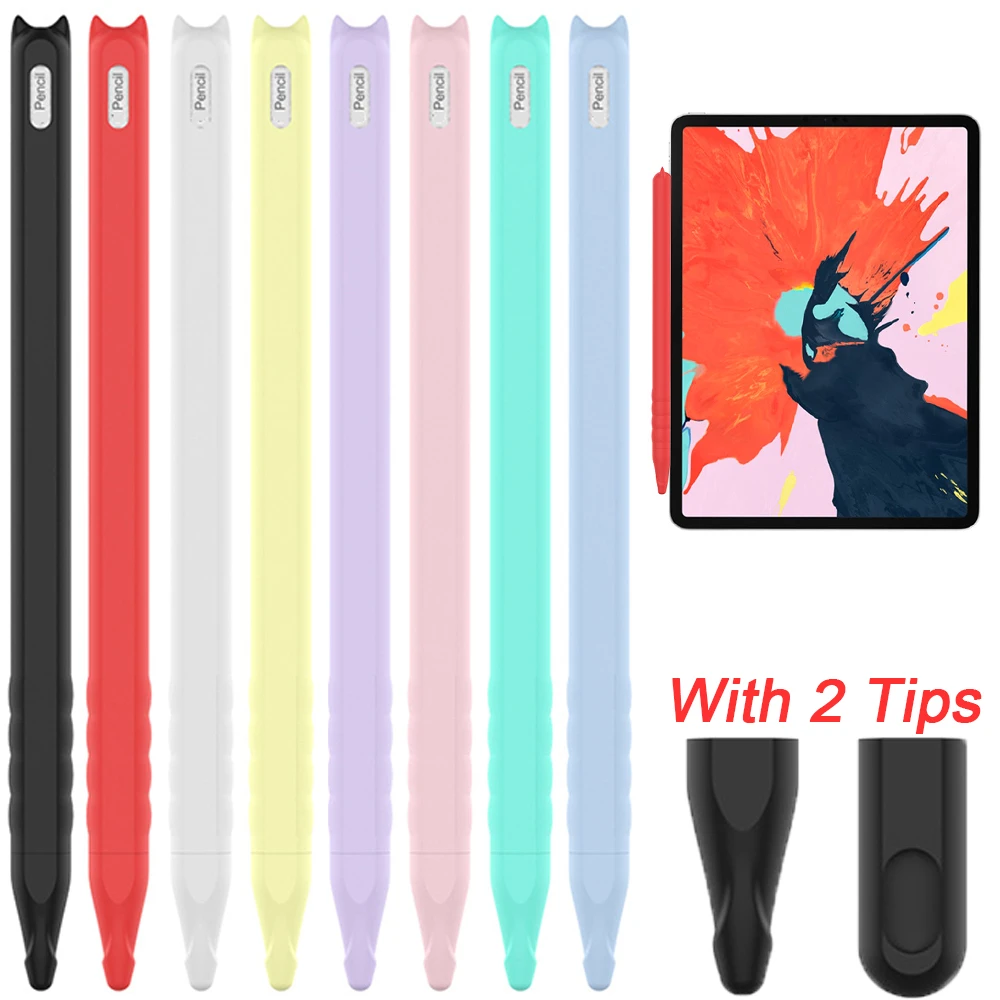 1 шт. мягкий силиконовый чехол карандаш для Apple Pencil 2 iPad Pro|Стилусы планшетов| |