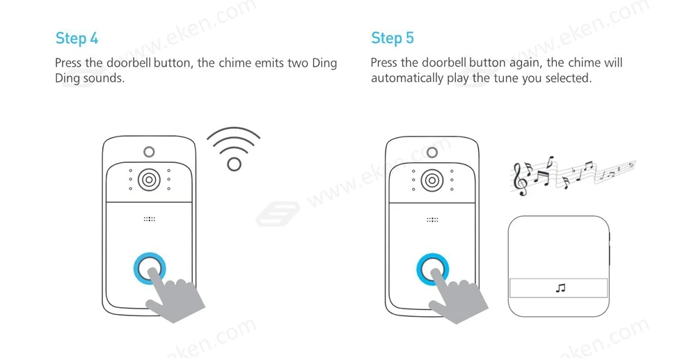 Eken V5 Wifi умный дом видео дверной звонок камера Дверной звонок с колокольчиком ночного видения PIR датчик движения приложение управление