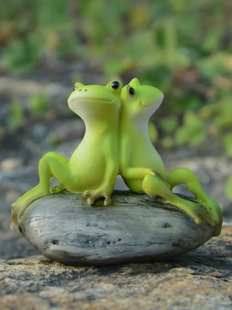1 Piece Micro Landscape Frog Small Figurine for Home Decoration Cartoon Miniature Figurines Resin Crafts Souvenirs gift | Дом и сад