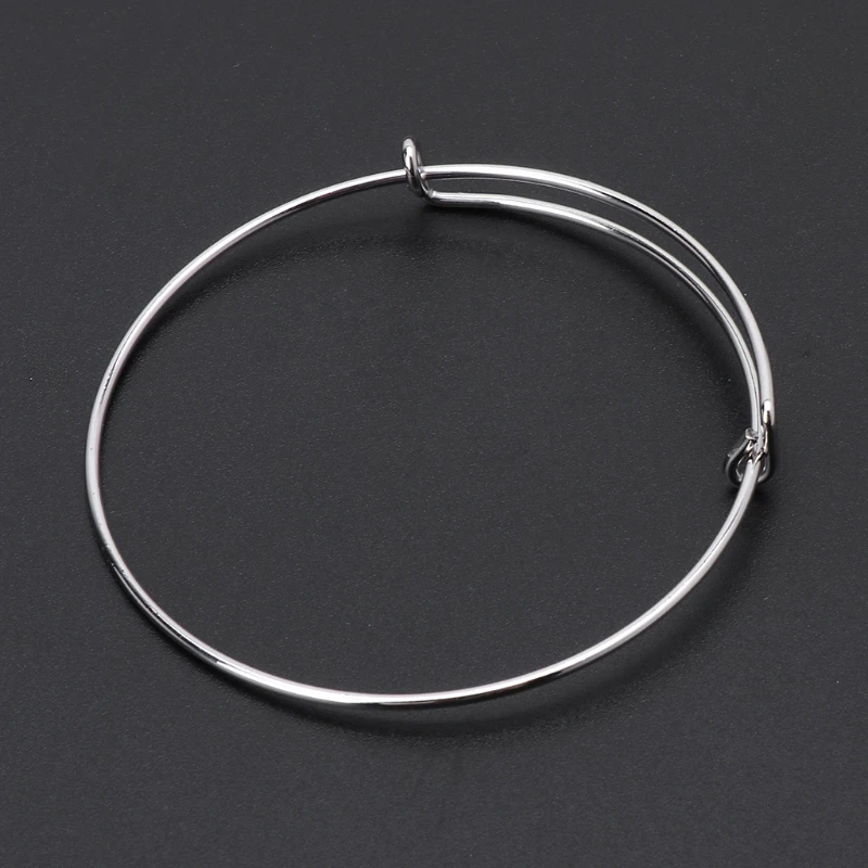 10 шт. Браслеты Женские Серебристые регулируемые растягивающиеся браслеты с