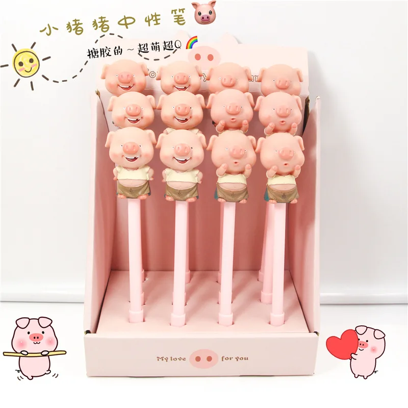 

2 Pce/lot 0.5 mm pink pig Gel Pen Ink Marker Pen School Office Supply Escolar Papelaria Office Signature Pen