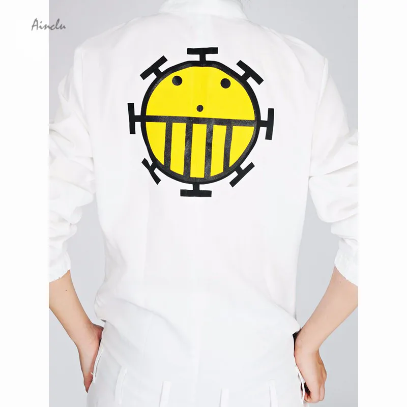 Ainclu Free Shipping One Piece Heart Pirates White Uniform Adult Kid Halloween Cosplay Costume Customize for plus size adults |
