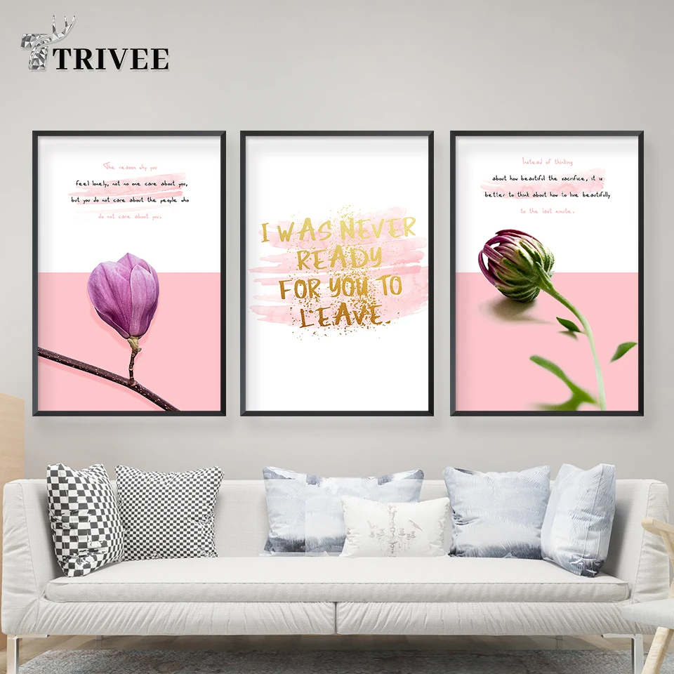 HD Print Canvas Wall Art Pictures Nymphaea Nordic Style Artistic Paintings Purple Lotus Poster Home Decorative Flowers | Дом и сад