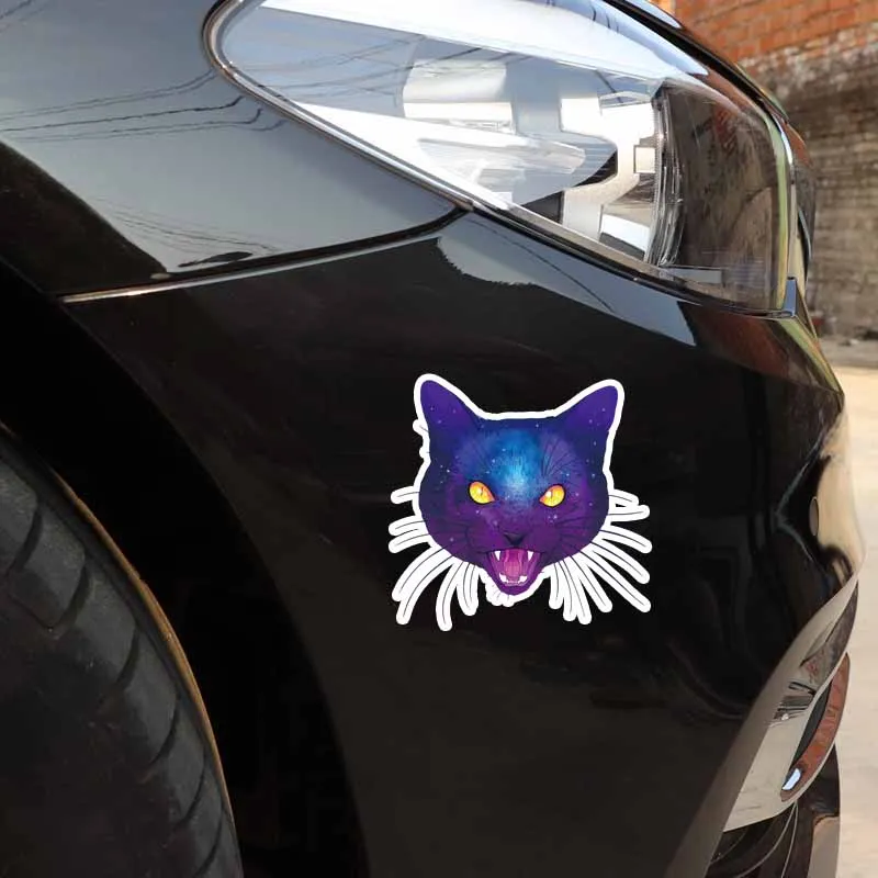 Автомобильная наклейка YJZT 14 4 см * 1 стильная звезда голова кошки ПВХ декоративная