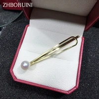 zhboruini fashion natural freshwater pearl hair clip for woman and girl retro hair accessories hairpins metal barrette wholesale