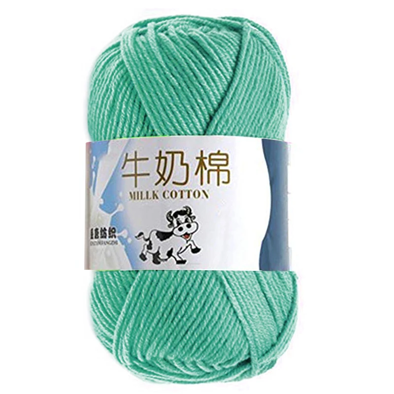 Green Высококачественная пряжа, цветная хлопковая пряжа для вязания крючком, мягкое волокно для свитера, шарфов, носков, одежда для малышей, товары для ручного вязания - Цвет: Green