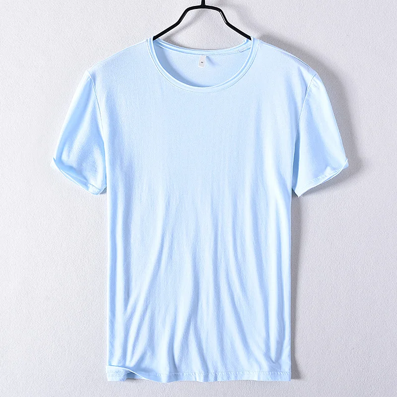 Мужская Однотонная футболка повседневная хлопковая брендовая Классическая