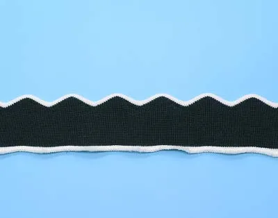 dark green white 2 шт. 4*90 см тонкий трикотажный ребро ткань волна стиль манжеты воротник Подол пояс для весна лето одежды аксессуары - Цвет: dark green white