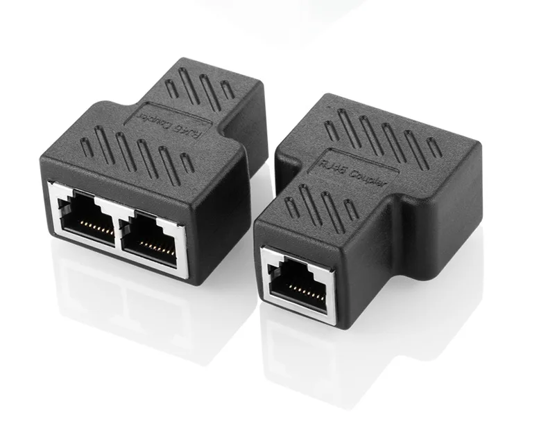 Сети трехсторонний голова RJ45 сетевой кабель одну минуту два разъем адаптера