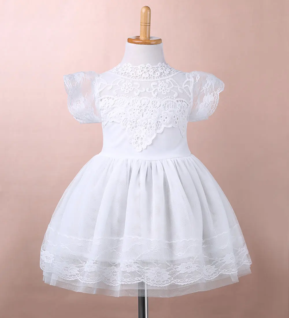 New Children Flower Girls Kid BabyClothes Dress Princess Party Clothing Lace Pink White Floral Tulle Tutu Dresses Girl Summer | Детская